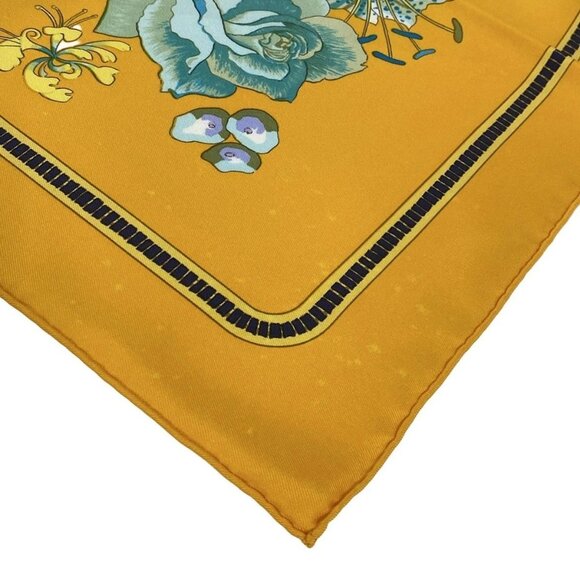 Auth HERMES Carre - Orange Multi Silk Scarf - Picture 8 of 8
